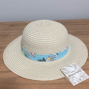 Tommy Bahama Kids Straw Hat with Blue Floral Band